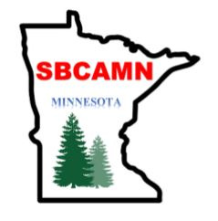 SBCA Minnesota Chapter An outline of the state of Minnesota with text SBCAMN Minnesota and a couple trees.